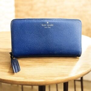 Kate Spade New York Blue Leather Zip Around Wallet